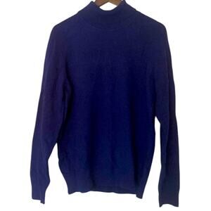 Uniqlo Blue Turtleneck Wool Sweater Sz L